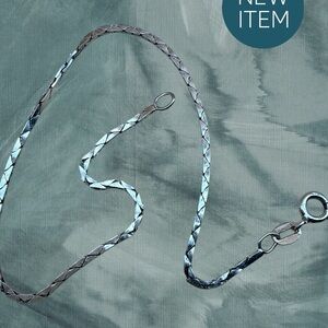 Geometric Snake skin 8 inch stamped 925 Italy estate Vintage necklace 2 mm